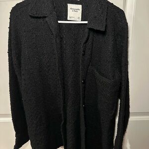Abercrombie & Fitch Tweed Black Button Down